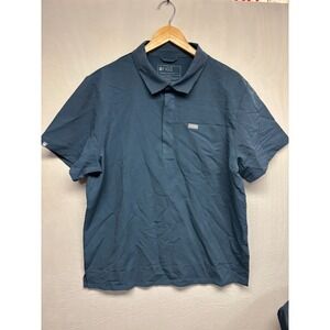 FIGS Polo Shirt Scrub Top Men's Navy Blue Short Sleeve Pocket Comfort Large NWT